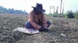 Tribal man survives on stones for food in central India