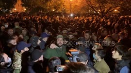 Protesters on Republic Square in Yerevan