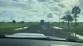 Motorcycle Breaks Down Due To Overloaded Trailer