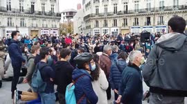 French Catholics gather to demand Sunday mass in Nantes despite pandemic lockdown