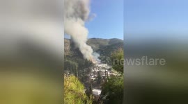 Fire breaks out at migrant camp on Greek island of Samos