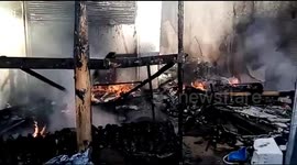 Fire destroys parts of Samos migrant camp in Greece in second blaze this month