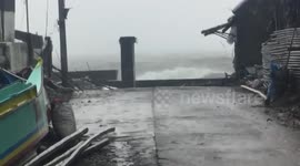 Typhoon Vamco Waves Batter Coastal Homes In The Philippines