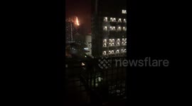 Typhoon Vamco causes explosion on top of a building in Manila