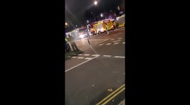 Man crashes into Edmonton Police station, sets fire to road before being arrested