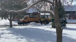 The aftermath of an early winter snowstorm in South Dakota