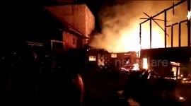 Fire engulf residential area in Palembang, Indonesia