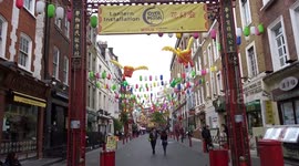 A glimpse of Over The Moon lantern installation in London Soho during Mid-Autumn Festival 2020