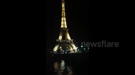 France: Eiffel Tower Displays Message Of Commemoration Of The November 13 Paris Terror Attacks