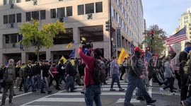 Proud Boys descend on Washington DC as MAGA marches begin