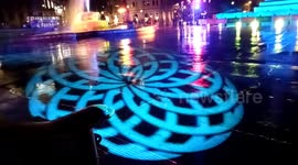 Empty Trafalgar Square lights up to celebrate Diwali