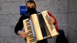 Low turn-out for London busker's during the coronavirus pandemic