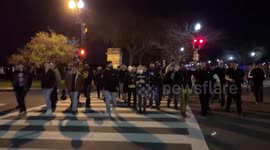 Proud Boys at night in DC patrolling streets