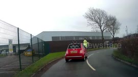 Dash Cam Footage Of  Nervious Horse in Road