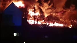 Smoke and huge flames billow as fire breaks out at site of former go-kart track in Bradford, UK