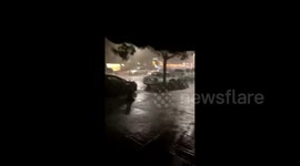 Severe thunderstorm with gusty winds and hail hits New York City
