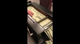 playing Blue Danube Walz in a portable organ