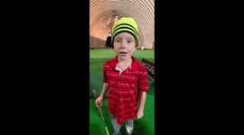 Canadian 5-year-old golfer successfully tees off while blindfolded