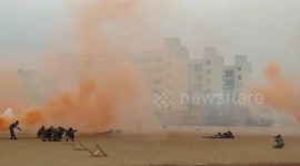 Chinese college's mock military training is like a dramatic scene from an action film