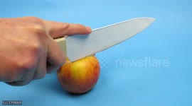 YouTuber makes knife from paper and it's sharp enough to cut fruit