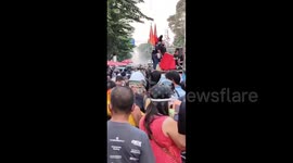 Thailand: Police Use Water Cannons To Disperse Protesters Outside Parliament 2