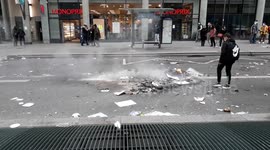 Paris avenue littered with leaflets as garbage collectors go on strike