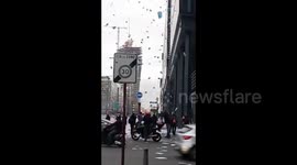 France: Paris Street Covered With Flyers After Garbage Collectors’ Demonstration