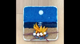 S’mores on the Beach Food Art