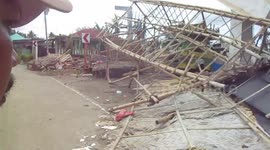 Driving around to see the destruction of typhoon Goni in Albay, Philippines among the villagers mostly farmers