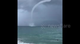 Huge waterspout spotted off coast of Puerto Rico's San Juan