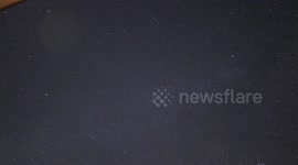 Bright Leonid Meteor caught in timelapse video of sky