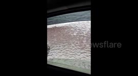 Car windows freeze over as temperatures plummet in southeastern Russian city