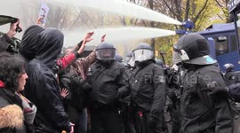 German police fire water cannons to disperse anti-lockdown protesters in Berlin