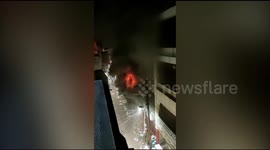 In Southern India massive fire broke out at textile shop claiming lives of two firefighters