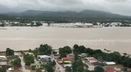 Shocking drone footage shows Honduras covered in flood water