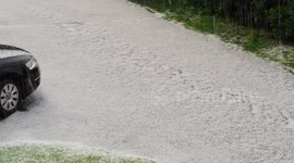 'Snow-like' hail blankets suburban Leeds
