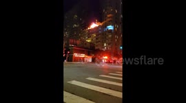 Several injured when fire breaks out at high-rise apartment building in San Francisco, California