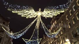 Regent Street Christmas Lights 2020 - The Spirit of Christmas Angels over iconic London street