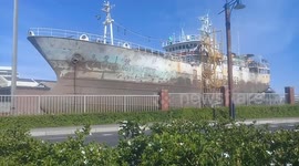 The rusty old ship from the rock land