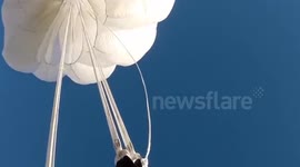 Skydiver suffers terrifying double parachute malfunction