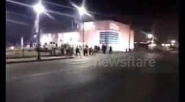 Moment police shot in Ferguson protest