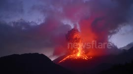Sakurajima Volcano erupting in Japan