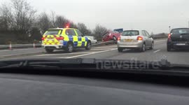 I'll just put this here... (Idiot crashes car on central reservation!)
