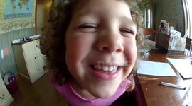 3 year old singing to Father
