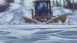 Snow plows hard at work on Prince Edward Island, Canada