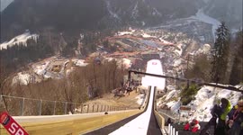 Champion ski jumper captures exhilarating run in Slovenia