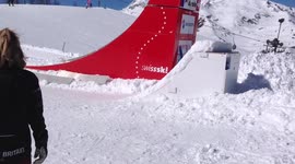 Half a flip - aerial ski crash