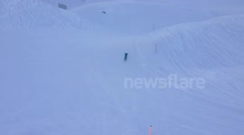 Massive off piste flip crash