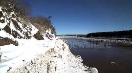 Icy tidal river in Nova Scotia, Canada