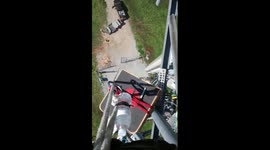 Pizza delivered to workers on phone mast